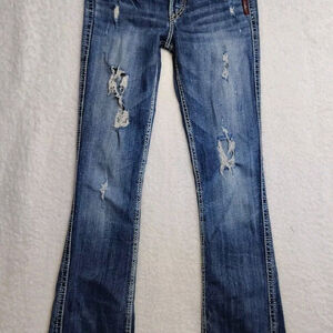 Silver Jeans Co. Frances 18” Bootcut Jeans Medium Blue Women's 25x31 Distressed